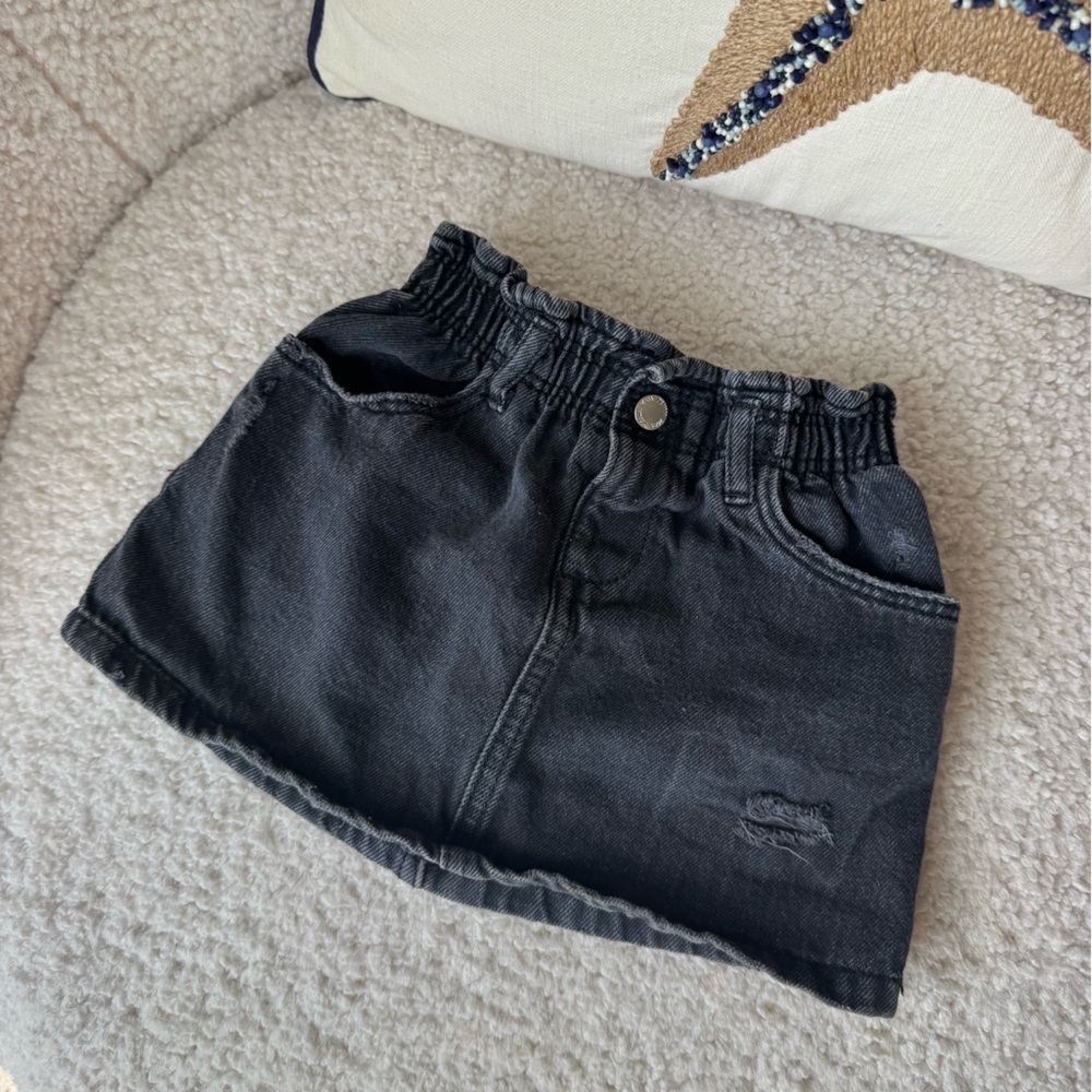 Zara Black Denim Kids Skirt